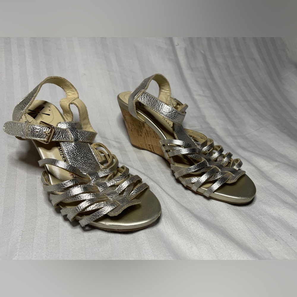 Isaac Mizrahi Silver Wedge Sandals